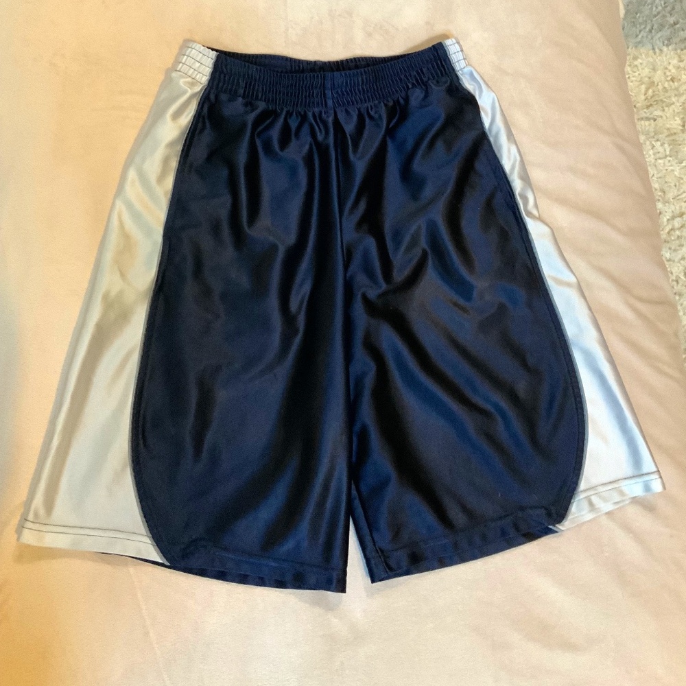 Champion Blue White L Shorts Sporty Workout Baggy Activewear Outdoors Active